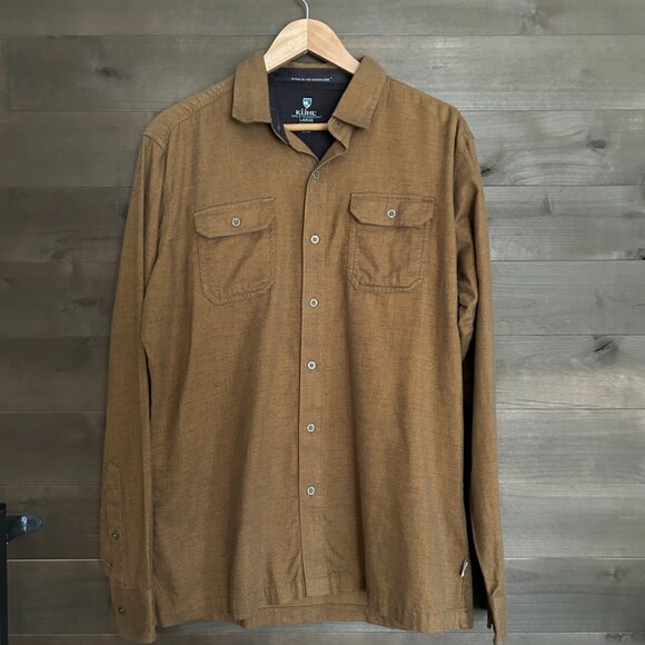KUHL Dillingr Flannel Button Down Shirt Top Sz L - Picture 2 of 5